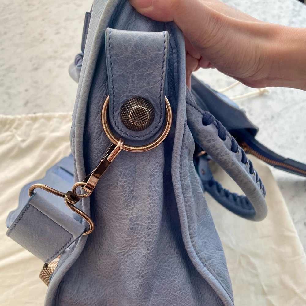 Balenciaga Blue Satchel with Distinctive Hardware - Picture 6 of 6